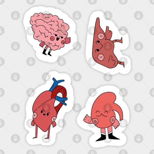 Cute Anatomy Internal Organs Body Sticker by Lapiiin's Cute Sticker